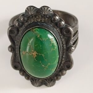 Vintage Green Turquoise Ring
